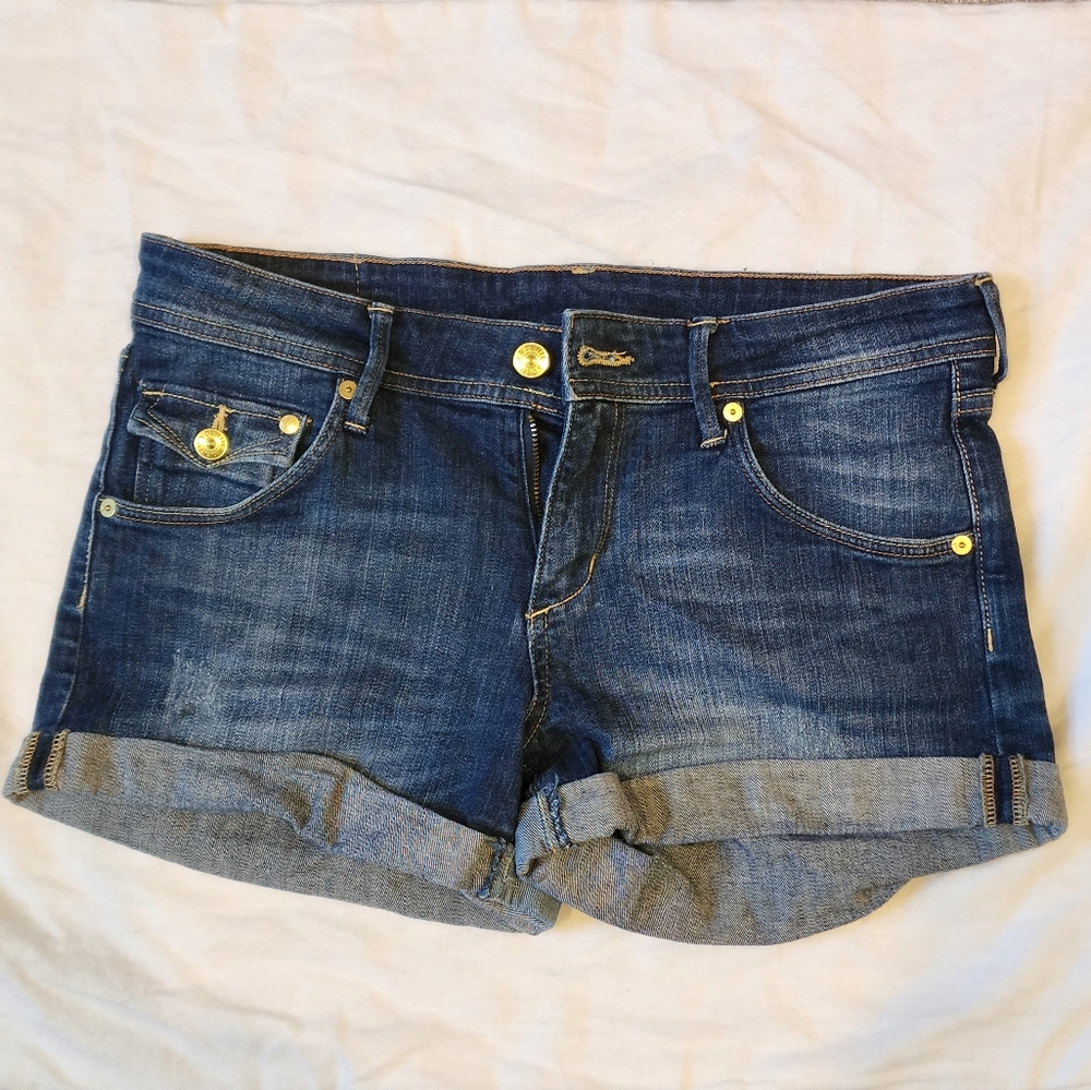 EUC H&M & Denim Jeans Shorts Folded Hem Size 8